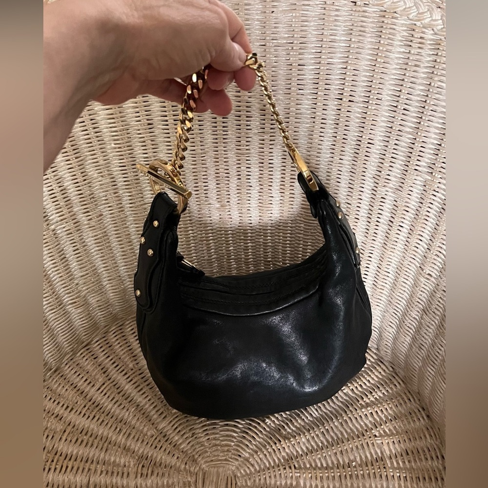 Fendi Black Lambskin Chef Bag